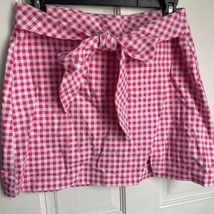Pink gingham skort